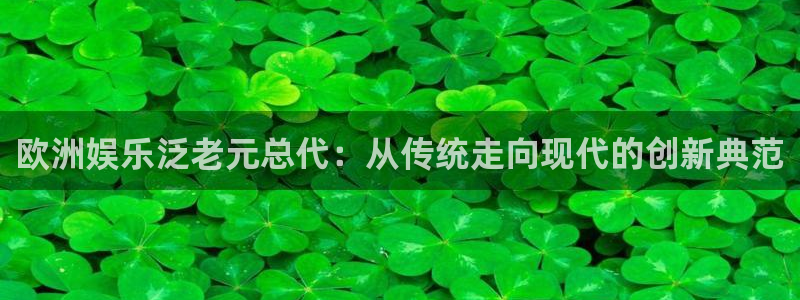 琳琅娱乐是大平台吗：欧洲娱乐泛老元总代：从传统走向现代的创新典范